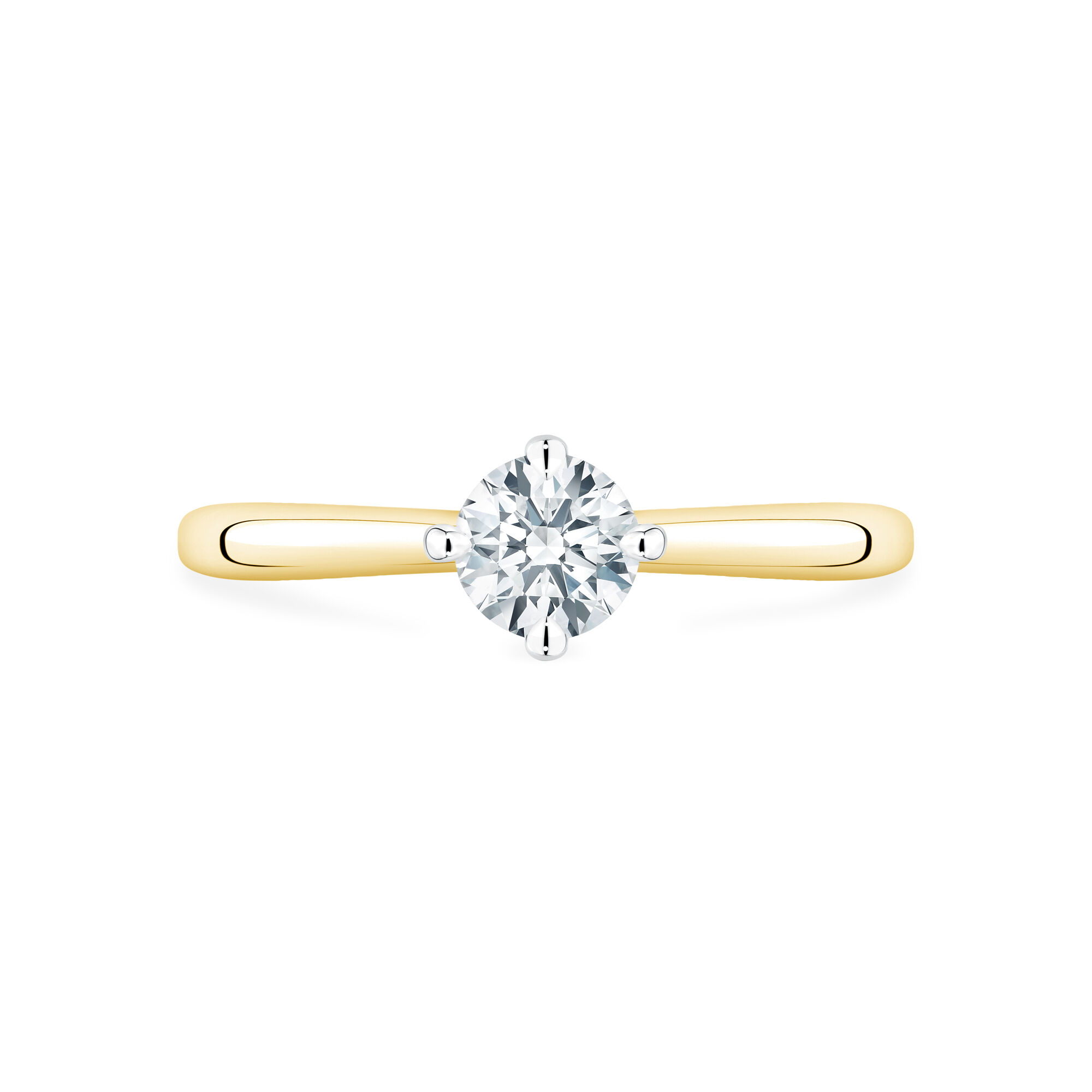 Gold round solitaire diamond ring store